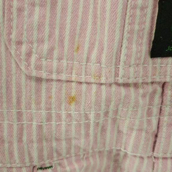 John Deere Girls Vintage Y2K Pink  White Striped Overalls‎ Pants Size 5 - Picture 6 of 6
